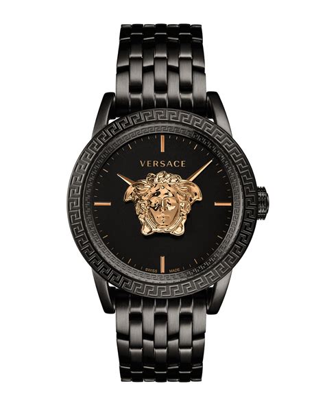 versace watch black and gold|versace gold watch for men.